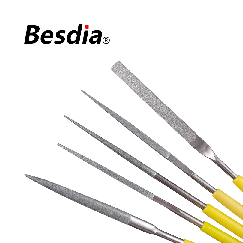 Алмазные игольчатые напильники Besdia 3*140 мм круглые полукруглые плоские