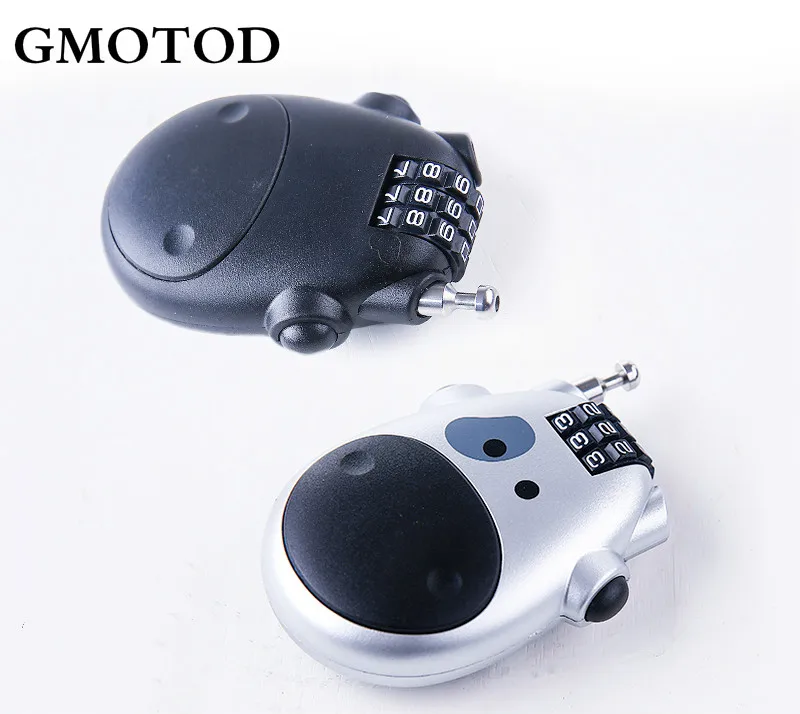 GMOTOD Motorcycle retractable helmet lock bike disc brake helmet bag anti-theft password lock