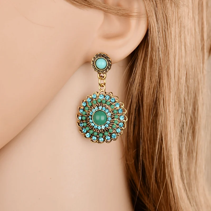 Женские серьги капельки Terreau Kathy геометрические в ретро стиле с кристаллами|earrings for women|fashion earrings womenearrings women
