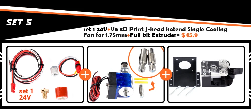Trianglelab 3d принтер Hotend V5 V6 Горячий Конец блок обновления Комплект для V5 V6 Lite6 Chimera Cyclops Kraken reprap
