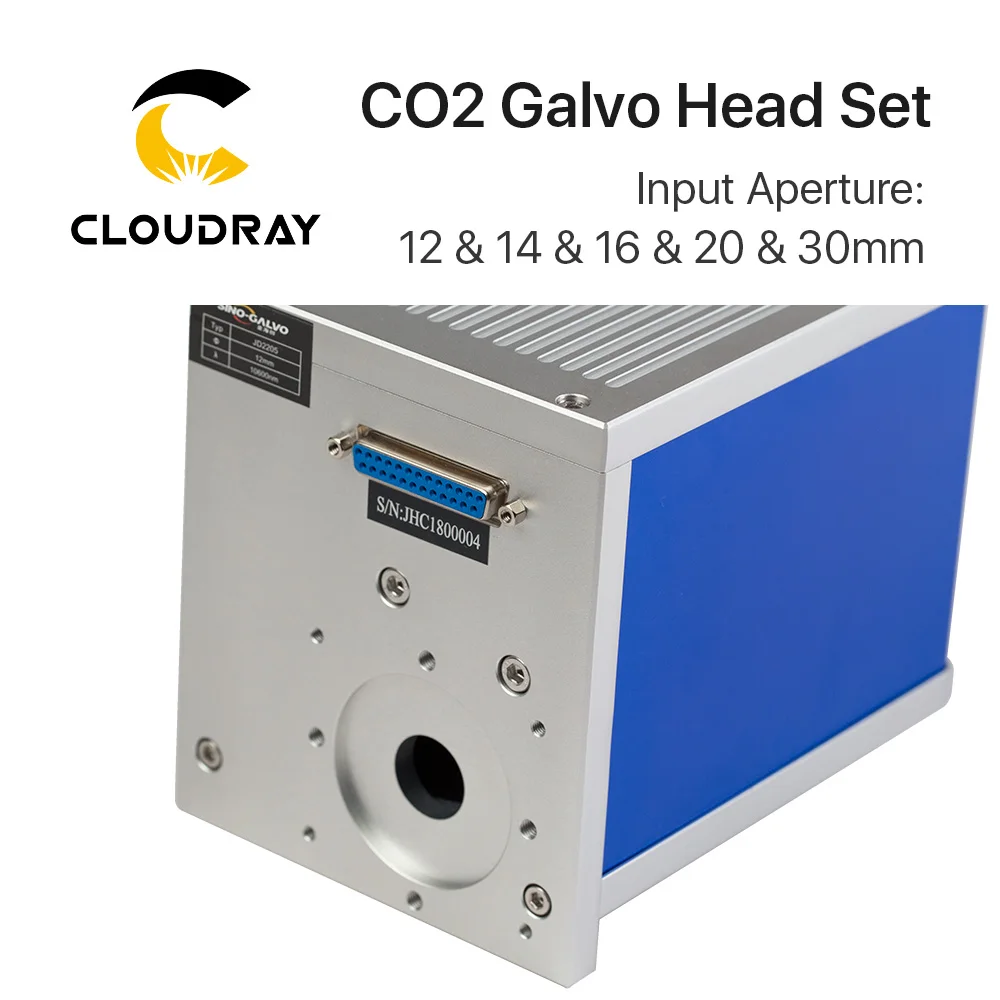 Cloudray CO2 лазерный сканер Galvo головка 10.6um Входная диафрагма 12 мм 14 мм 16 мм 20 мм 30 мм Гальванометр сканер с питанием