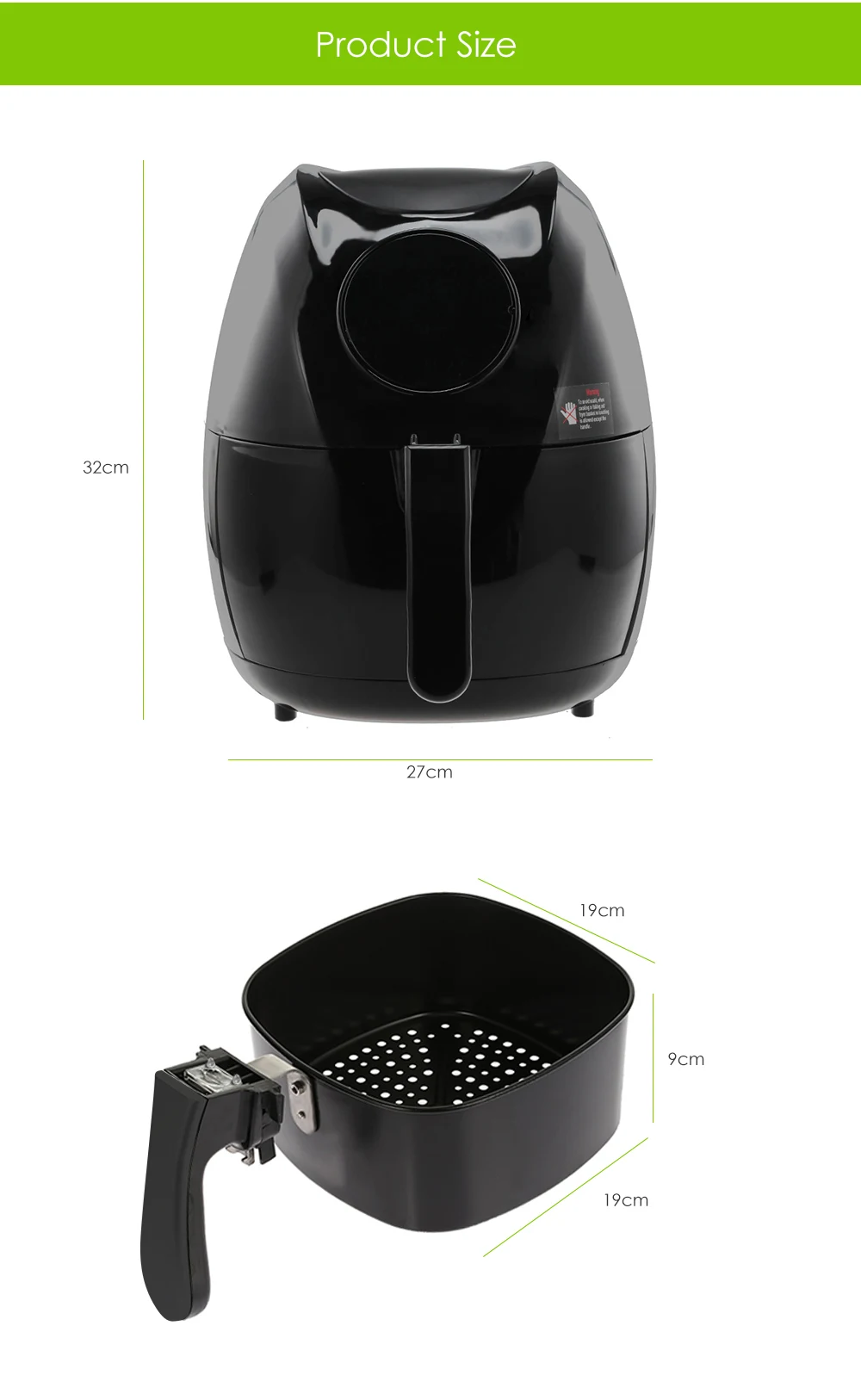ZNAF1503A 1350 Вт 2.7L электронная воздушная фритюрница для жарки выпечка, Жарка на гриле ЖК-дисплей