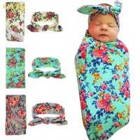 hylidge baby swaddle muslin blanket rabbit ears headband set newborn blanket photography props wrapped cloth towel suit