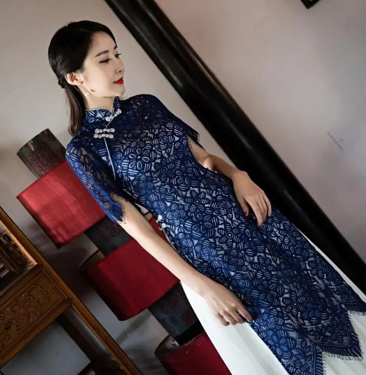 blue dress only Традиционная одежда Вьетнам aodai qipao платье для женщин Вьетнам традиционная одежда Ao Dai китайское платье cheongsam - Цвет: blue dress only