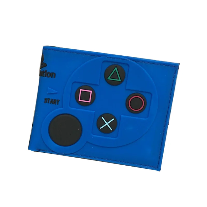 Горячие 3D дизайн игры кошелек аниме мультфильм Playstation кошельки из ПВХ для студентов мальчик девочка деньги монета держатель короткий кошелек - Цвет: Blue