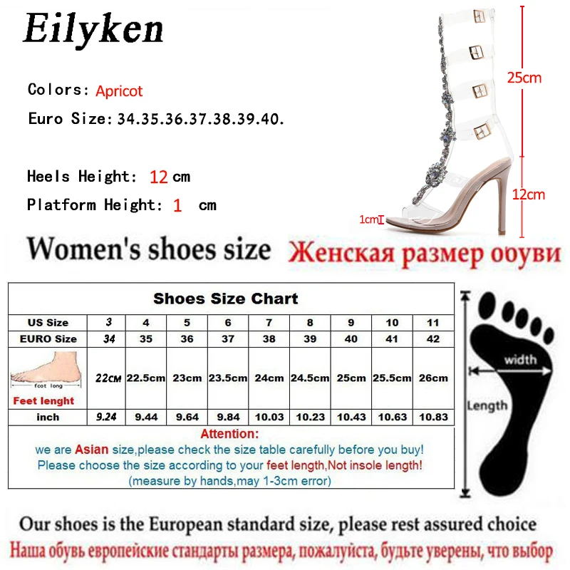 Eilyken/2021 г. Прозрачные женские босоножки из ПВХ Обувь на высоком каблуке с открытым