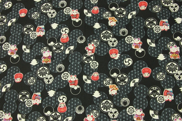 Японская ткань/ткань для кукол Дарума/ткань Неко Манеки/ткань кимоно/ткань из
