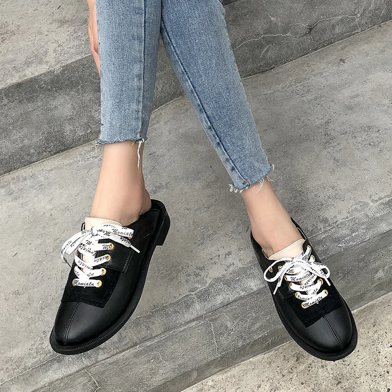 Кроссовки женская обувь Новинка черные оксфорды женские лоферы на плоской