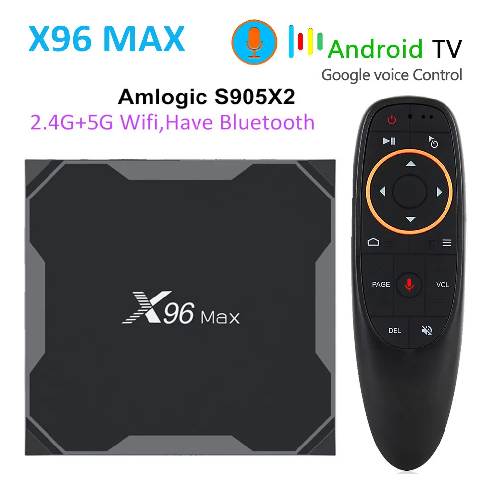 ТВ приставка X96 max на Android 8 1 четырехъядерный процессор Amlogic S905X2 LPDDR4 4 Гб + 64 ГБ 2 ГГц и