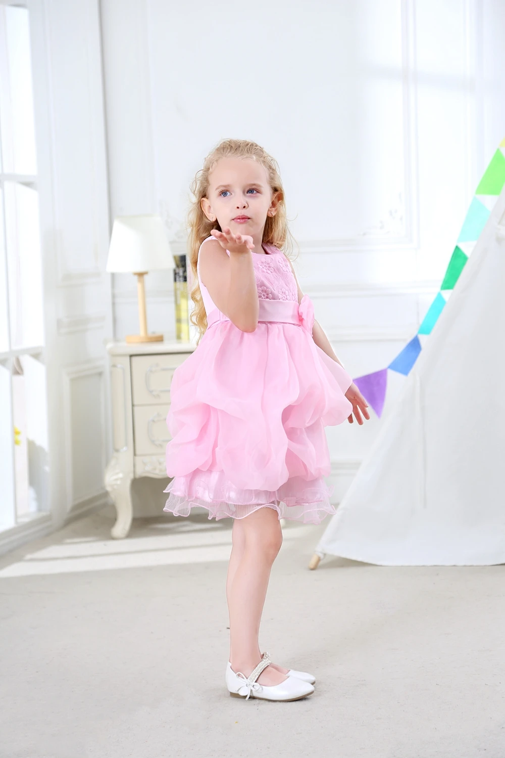 Тотальная распродажа, vestido infantil одежда от «Aile Rabbit», платье для девочек модное платье для девочек Свадебная вечеринка, пышное платье принцессы, платье с цветочным принтом детская одежда