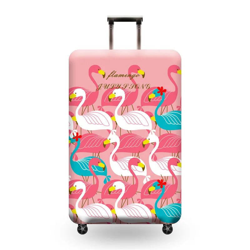 flamingo 10 JULY'S SONG Фламинго эластичный багаж Защитные чехлы для 18-32 дюймов костюм чехол Толстая пыль розовый чехол дорожная сумка чехол - Цвет: flamingo 10