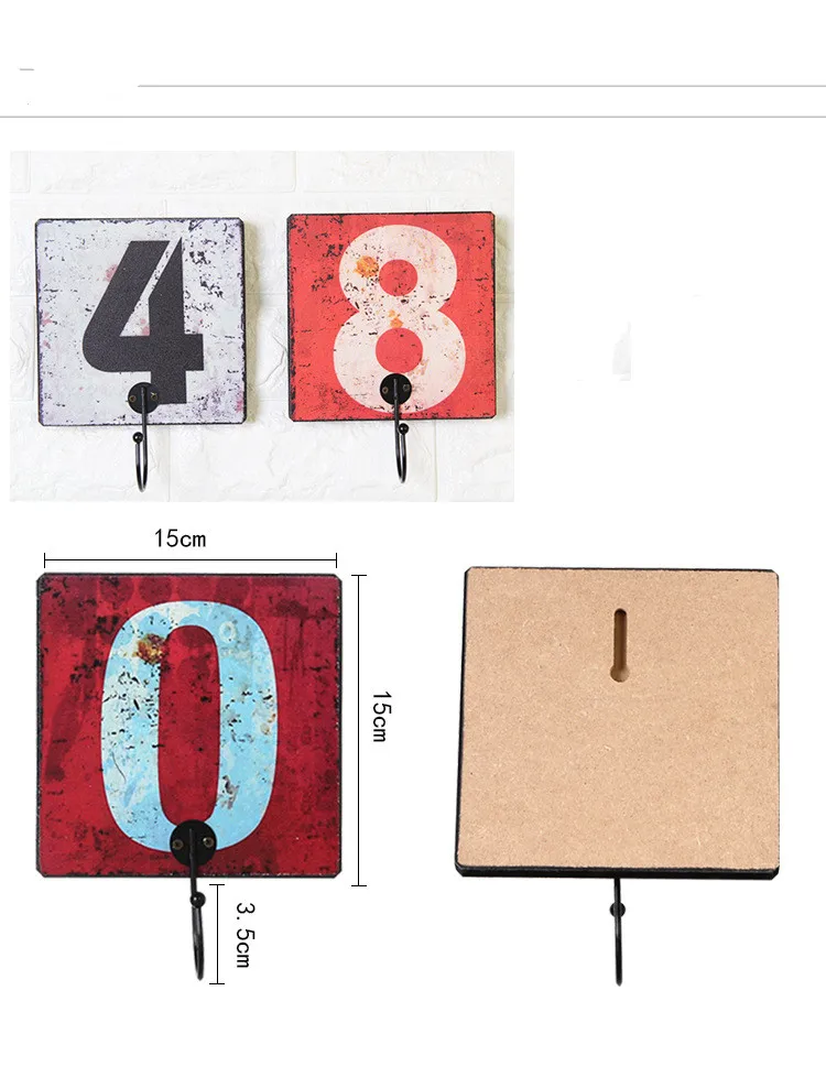 1 шт. деревенские Ретро Старые крючки на стене креативные цифровые для одежды