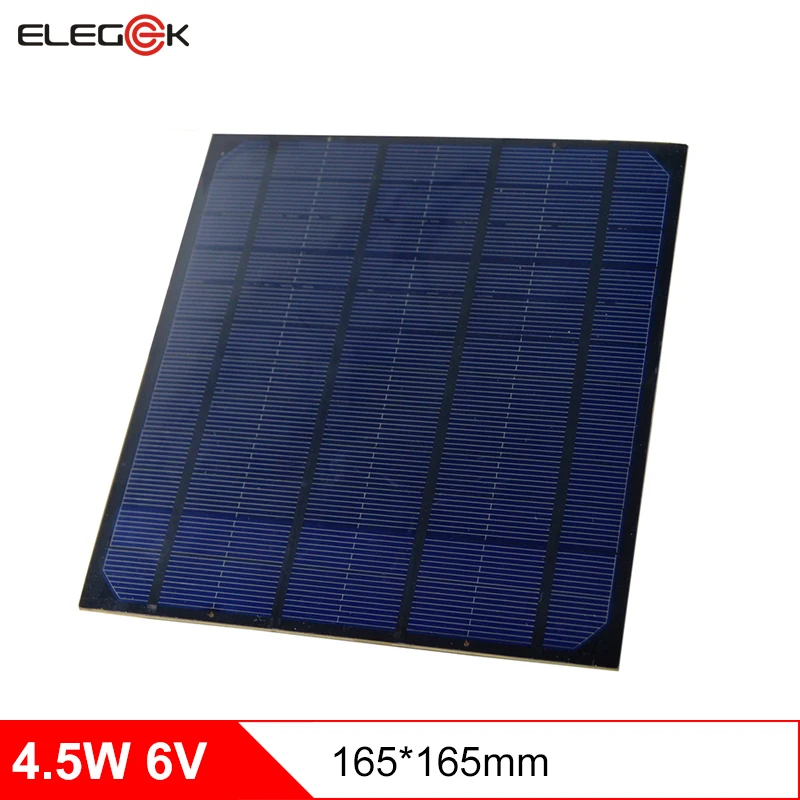ELEGEEK 4 5 Вт 6 в монокристаллическая панель солнечных батарей 700mA PET EVA для домашнего