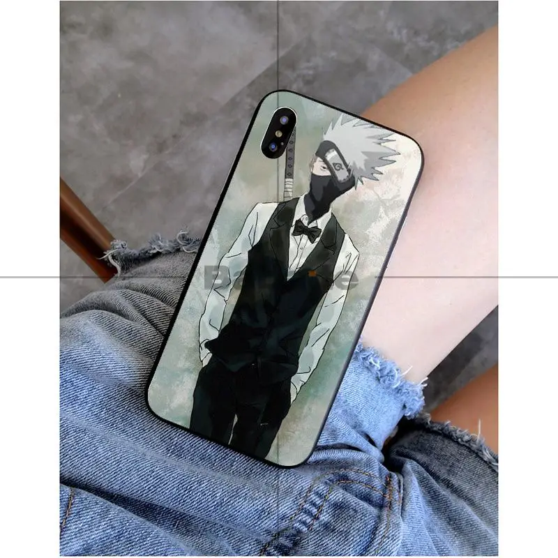 A14 Babaiite Наруто Какаши мягкий силиконовый черный чехол для телефона для iPhone 6S 6plus 7plus 8 8Plus X Xs MAX 5 5S XR - Цвет: A14