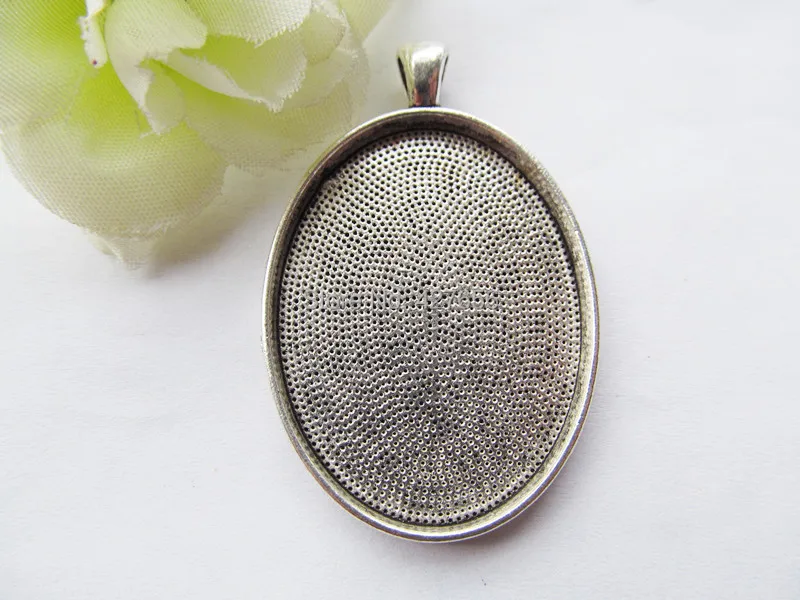 10 шт. античный серебряный тон/бронзовая овальная рамка базовой настройки лоток