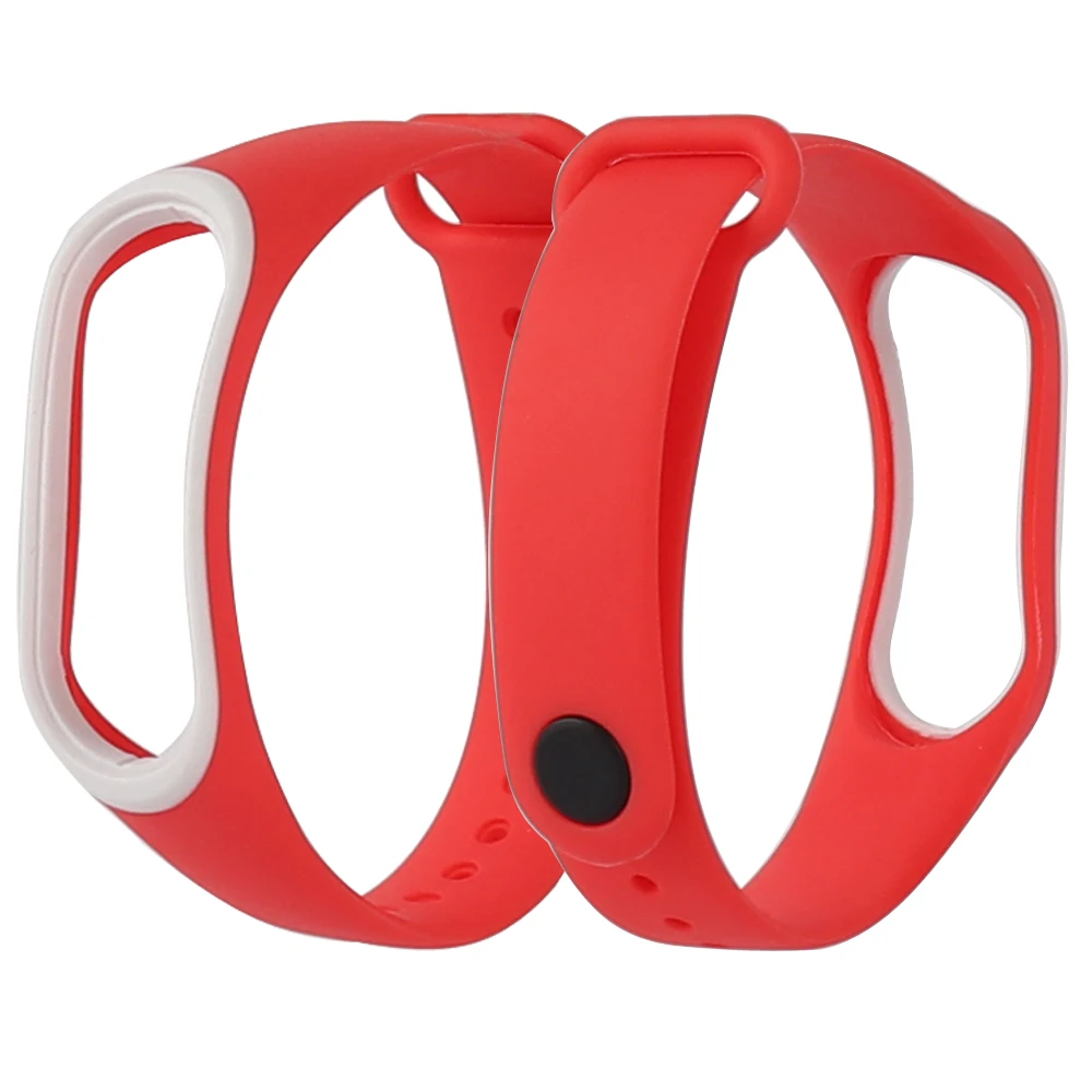 Двойной Цветной ремешок Mi Band 3 силиконовый браслет с защитой от потери Сменные
