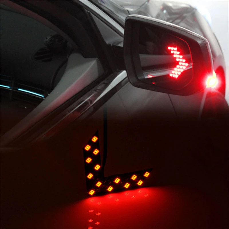 KEYECU 2PCS 14SMD LED Side Mirror Arrow Panel Indicator Add-on Blinker Turn Signal Light for Auto Car Vehicle Truck SUV (Red) | Автомобили