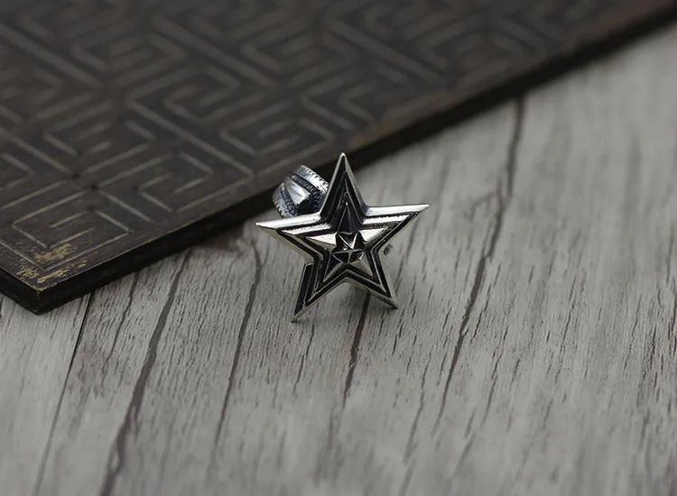 S925 sterling silver men's open ring Personalized fashion style Five-star domineering popular jewelry Send lover's gift | Украшения