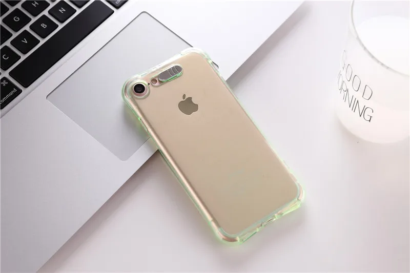 Задняя крышка Capa для apple iphone X XS XR XS max 5 5S SE 6 6S 7 8 plus 11 Coque Мягкий ТПУ Красочный Светодиодный светильник-Вспышка чехол для телефона