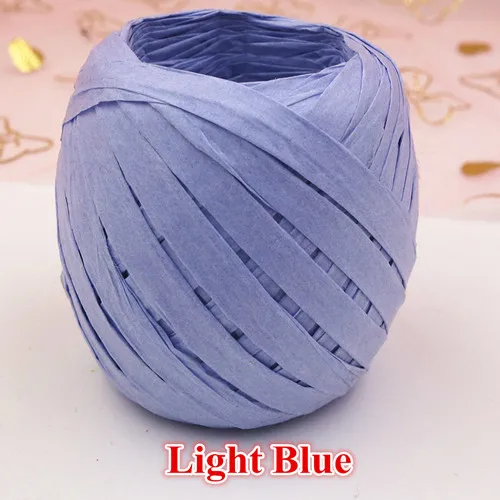 Light Blue 20 м/катушка бумажная лента рафия рулон бумаги веревка из рафии соломенная веревка шар подарочная упаковка сувениры подарочная упаковка - Цвет: Light Blue