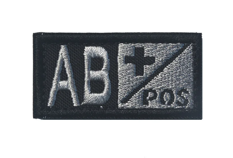 12 3D Вышивка кровяного типа патч-лист A+ B+ AB+ O+ передний POS A-B-AB-O отрицательный NEG кровяный Тип патч группа тактический военный значок - Цвет: 12