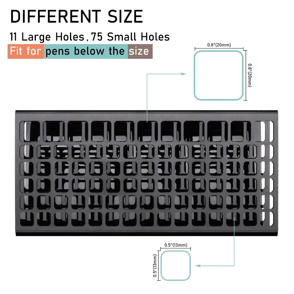 86 слотов, держатель для ручек премиум класса, акриловая настольная подставка, 2 размера отверстий, прочный органайзер для хранения гелевых ручек, карандашей, художественных маркеров, кисточка