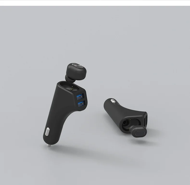 Беспроводная Bluetooth гарнитура автомобильное зарядное устройство вкладыши многофункциональное двойное USB прикуриватель автомобильное зарядное устройство