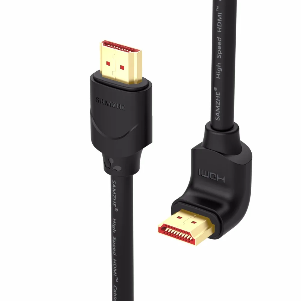 Samzhe Новое поступление прямой угол Hdmi 2 0 кабель 90/270 градусов видео Кабо между
