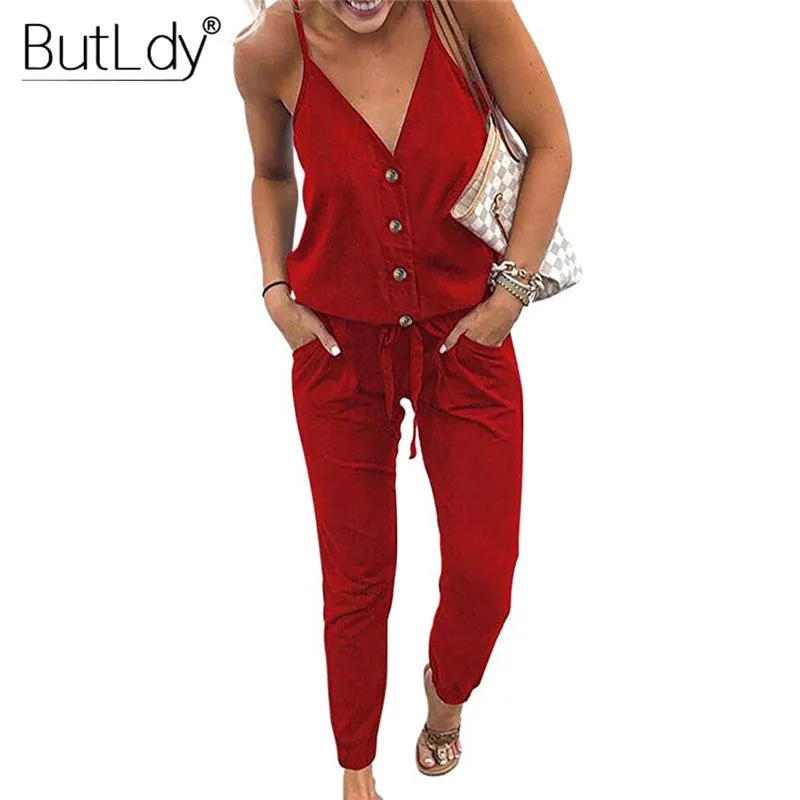 Женский комбинезон с открытыми плечами сексуальный v-образным вырезом и