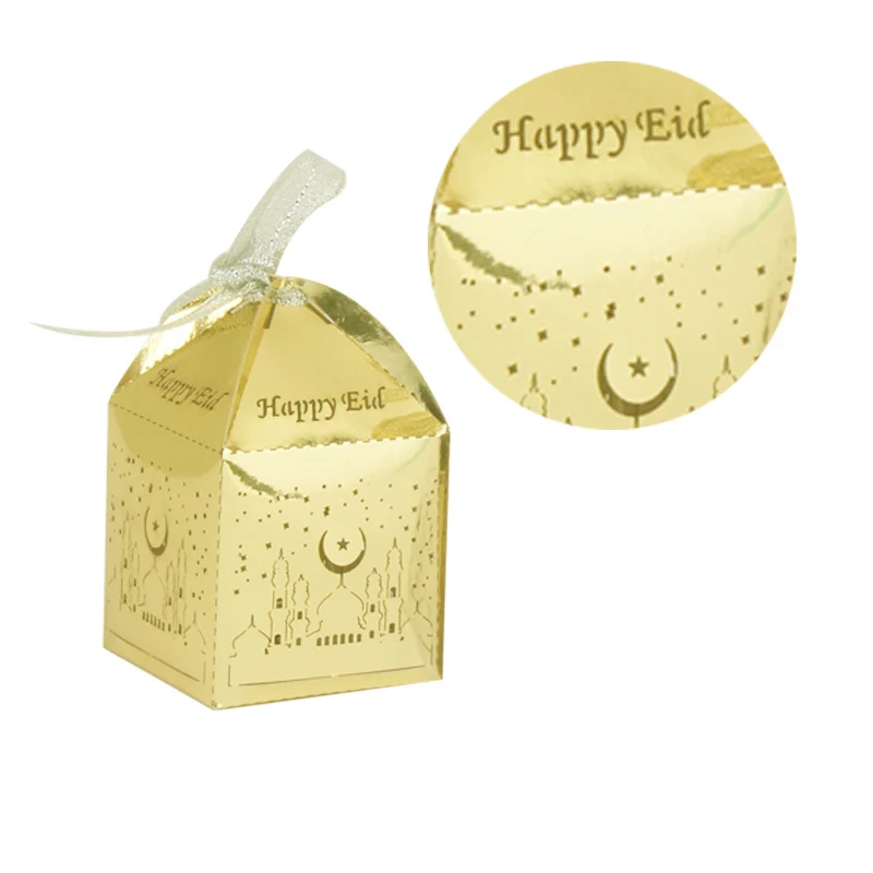 50 шт./лот украшение для мусульманской вечеринки счастливый ИД Мубарак Золотой