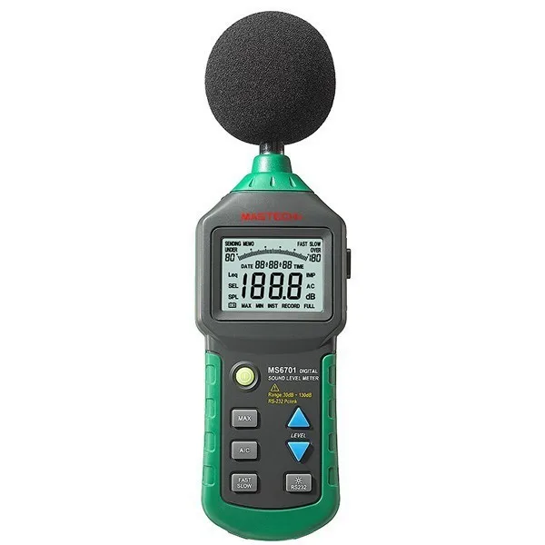MASTECH MS6701 Авто Диапазон Цифровой уровень звука метр децибел Тестер 30 дБ до 130 дБ с USB сбора данных