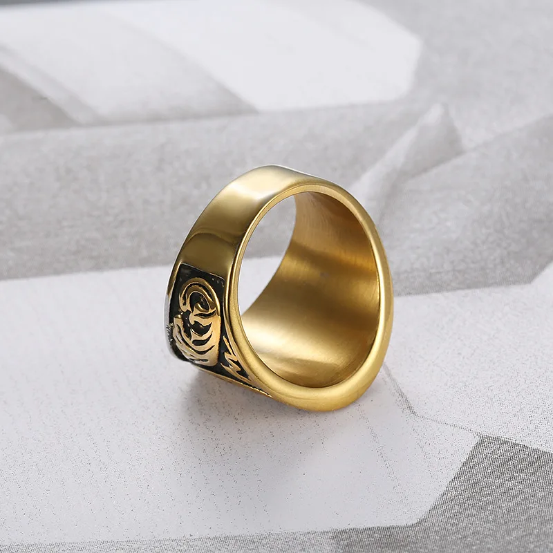 Drop shipping US 7 to 15 size 316L Stainless Steel Ring Popular Gold Embossed Stamped Freemason Masonic New Men's Jewelry | Украшения и