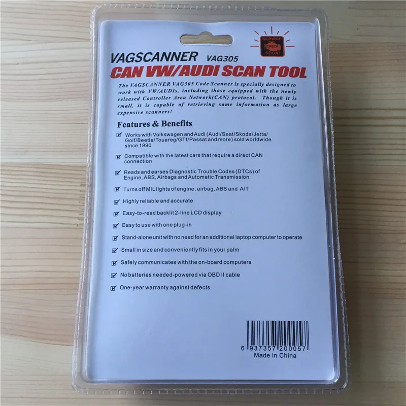 Автомобильный диагностический сканер OBD2 OBD II VAG305 считыватель кодов vag 305