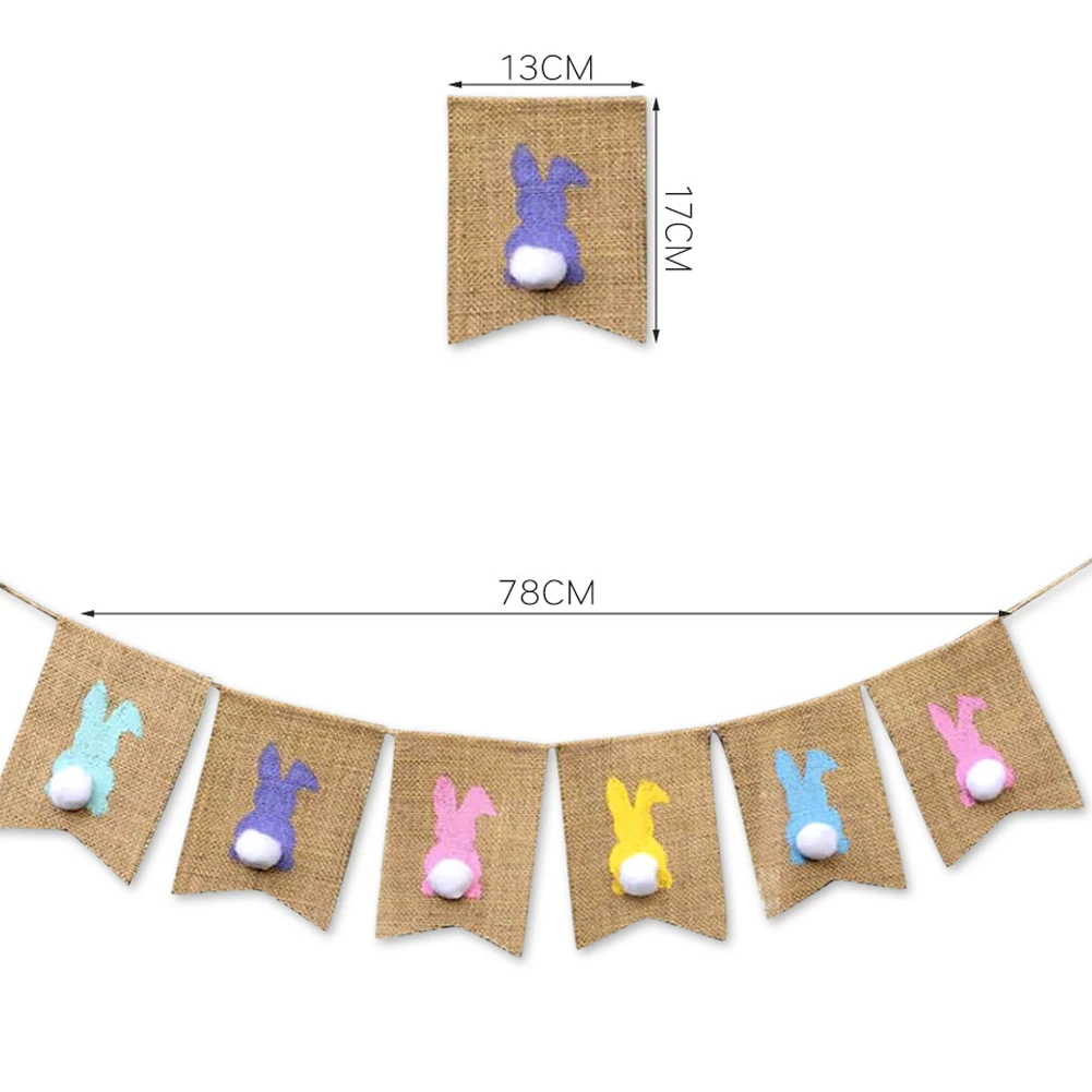 Пасхальные баннер-гирлянда флаг гирлянда из мешковины строка вечерние партия