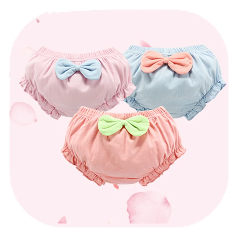 

High quality fashion Baby pants Pure cotton princess underwear Bowknot Girl's thin underpants Infants trousers