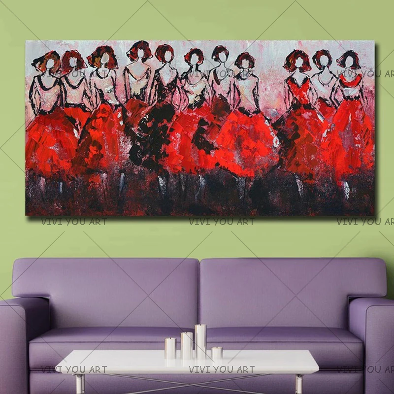 

New Knife Women Paintings Hand Painted Oil Painting Figure Wall Decor Art Canvas Picture Handmade Living Room Home Decoration