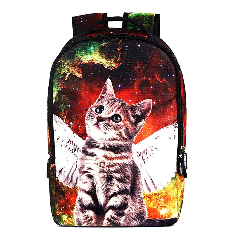 Женский рюкзак RUNNINGTIGER Angel Cat с принтом модные школьные сумки для
