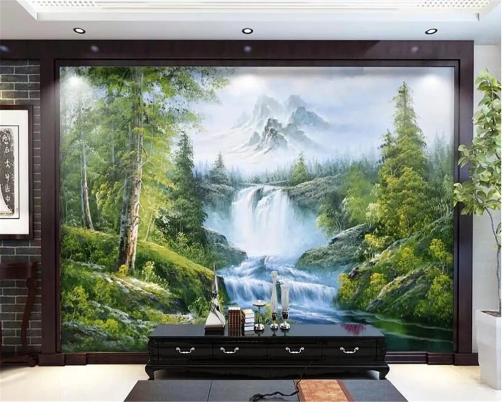 3d обои beibehang фэнтези улучшенная фотография водопад снег Горный пейзаж картина