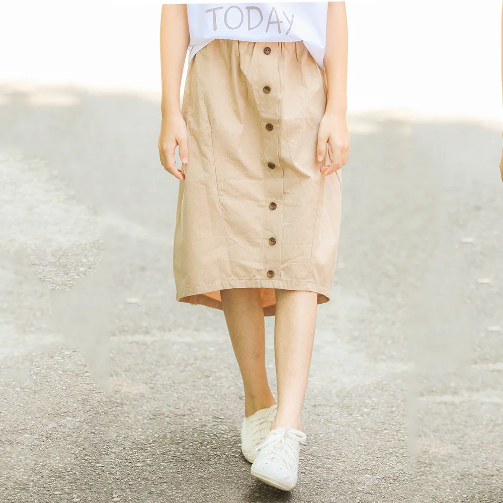 2019 г. Брендовые дизайнерские детские юбки для девочек Однотонные однобортные