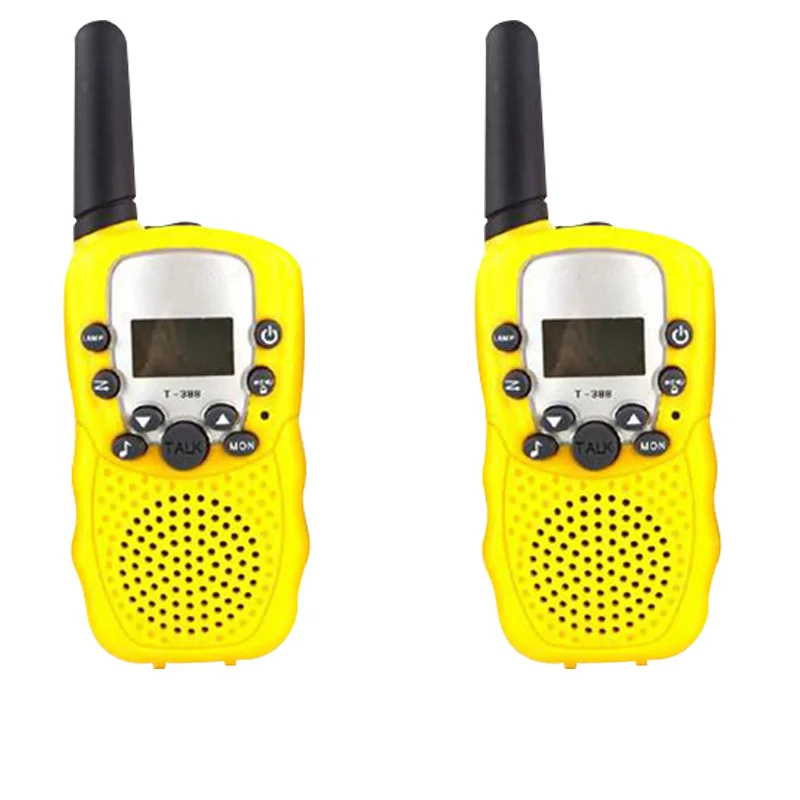 Yellow XF-388 2 шт Детские портативные рации 2-Way Радио 3 км Диапазон 8 каналов дети ребенок Mni портативные игрушки рация - Color: Yellow