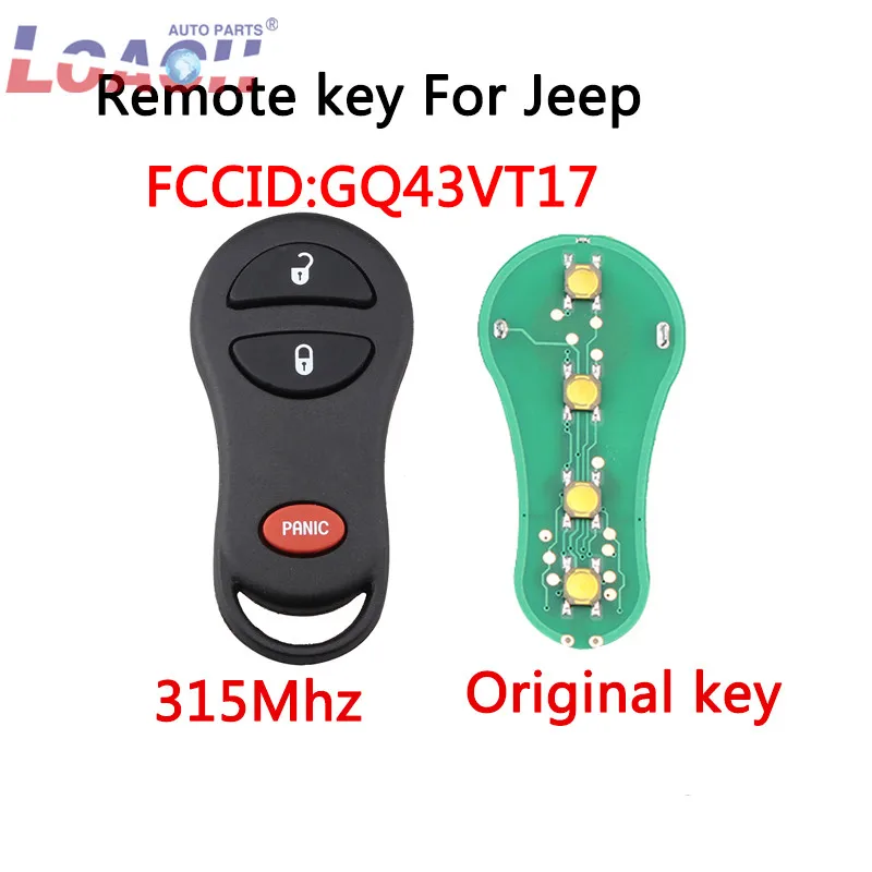 3 кнопки 315 МГц для дистанционного ключа Jeep Grand Cherokee GQ43VT9T 1998 1999 2000 2001 2002 2003 2004|Ключ