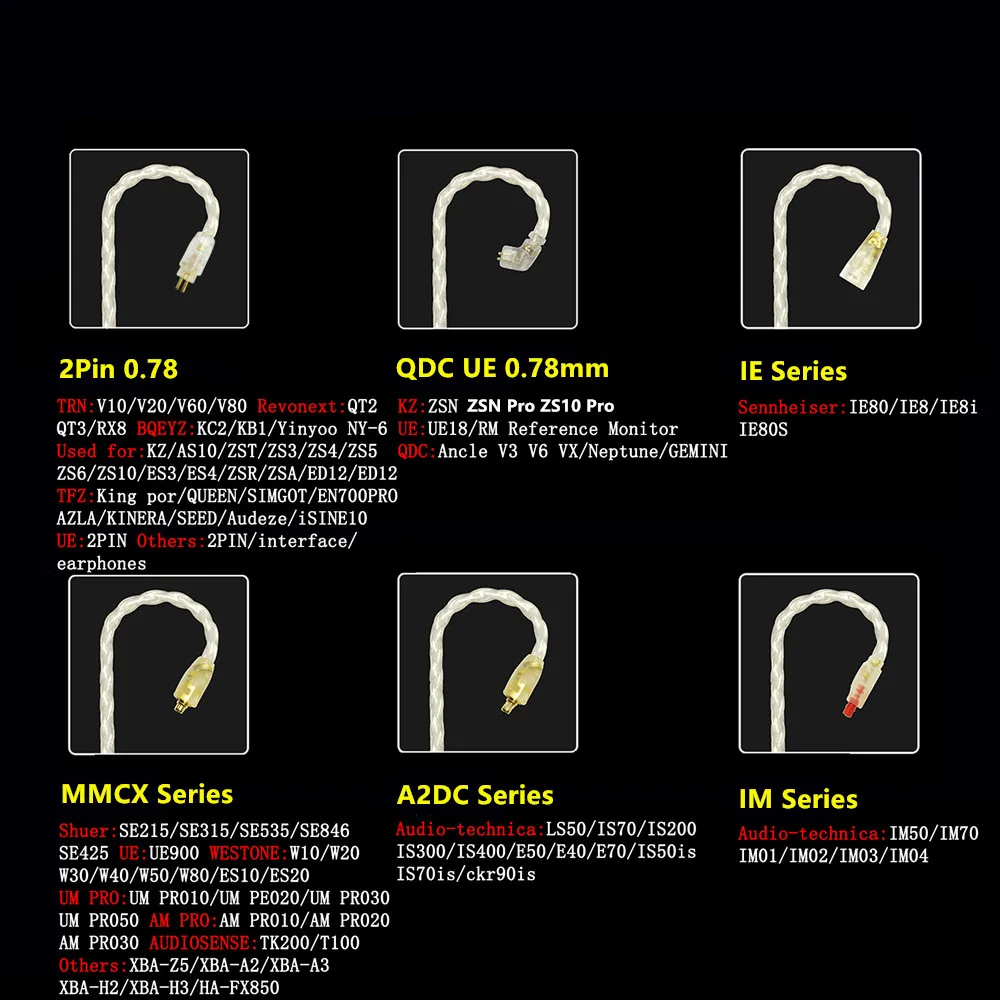 Кабель для наушников FENGRU DIY jdly Gold JC16 6N OFC 16 Share 480 ядер Shure SE215 IE80 KZ ZST Pro ZSN ZS10