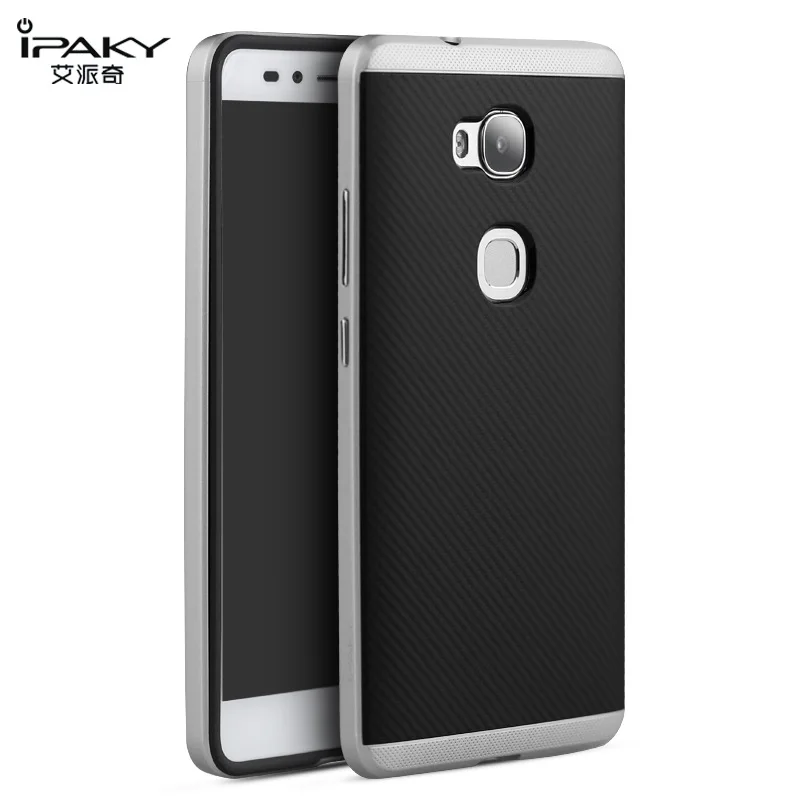New arrival 100% Original iPaky Brand Huawei honor 5x Case Luxury soft Silicone Back Cover with PC Frame free shipping |