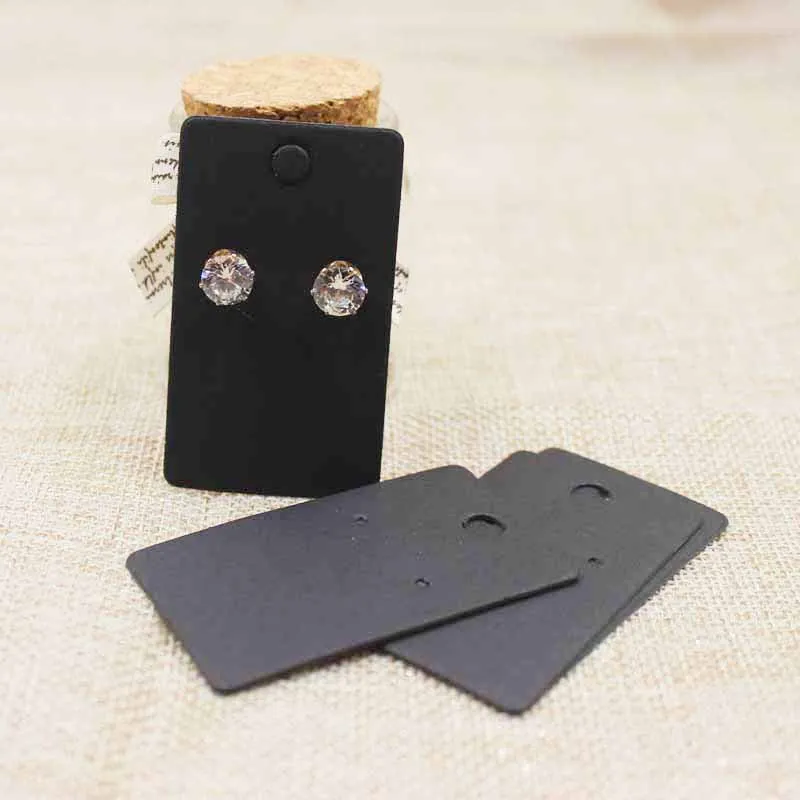 Оптовая продажа розничная угловая бирка для сережек-гвоздиков из крафт-бумаги