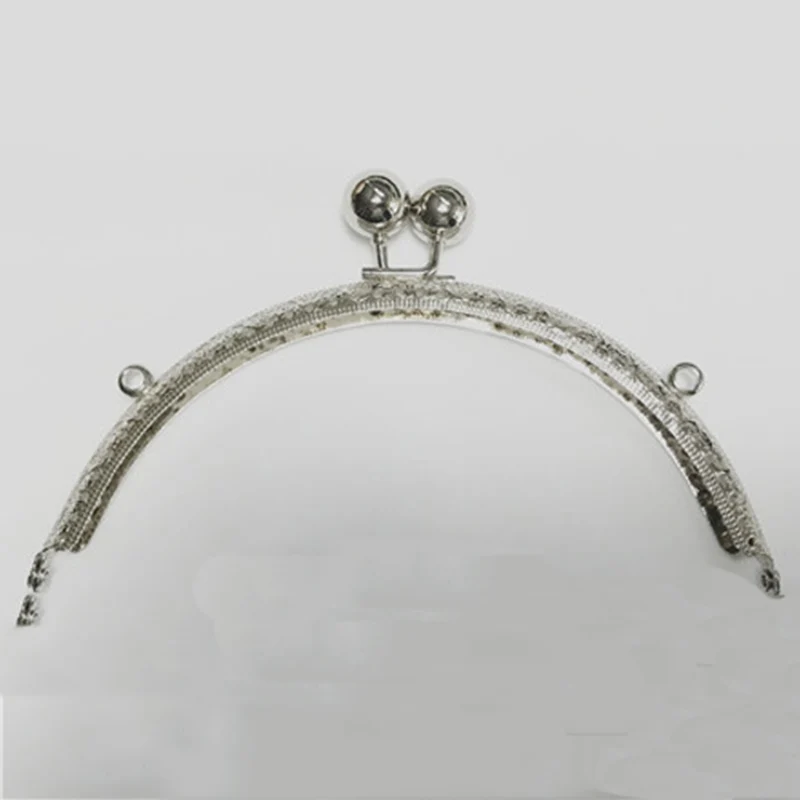 15.5cm Silver 15,5 см DIY клатч рамка полукруг металлическая ручка-каркас для кошелька аксессуары для сумки для изготовления Kiss застежка замок для сумки аксессуары - Цвет: 15.5cm Silver