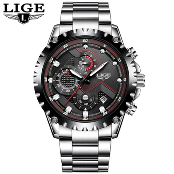 2020 LIGE Men Watch Fashion Quartz Watch Mens Top Brand Luxury All Steel Business Waterproof Sport Watch Relogio Masculino+BOX Other Image
