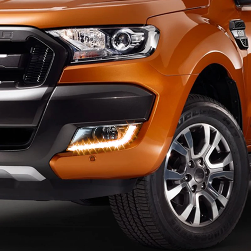Hlxg 2шт Автомобильный светодиодный дневный ходовой светильник DRL для Ford Ranger 2015 2016