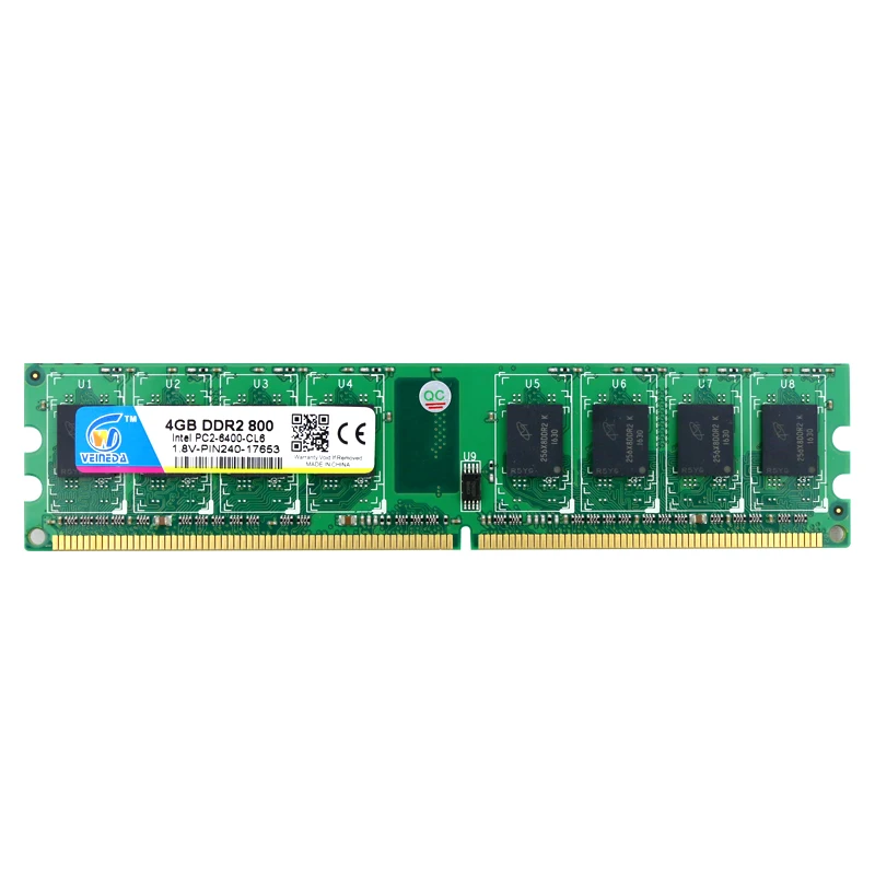 Память VEINEDA ddr2 2 ГБ 4 Гб 800 МГц Dimm 240Pin 1 8 в аналогична для материнской платы Intel AMD