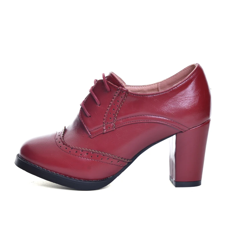 Женские туфли-оксфорды на квадратном каблуке повседневные Броги из лакированной
