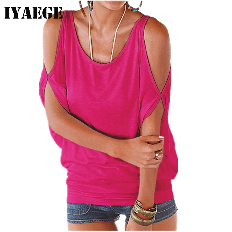 IYAEGE повседневные летние женские блузки с круглым вырезом и рукавом летучая мышь